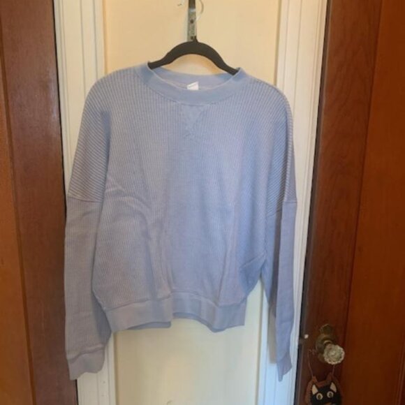 Baby Blue Thermal Crop Sweater - Picture 1 of 1
